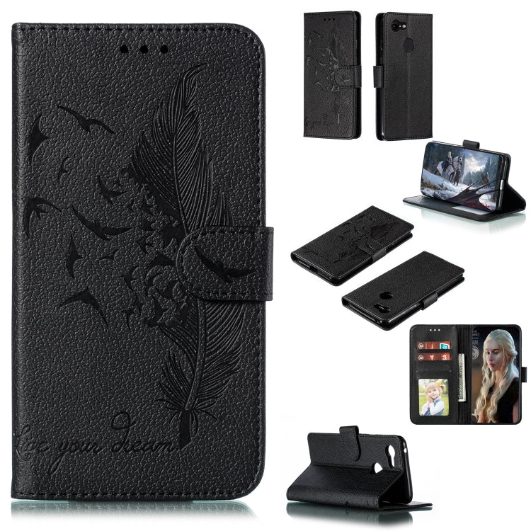 Feather Pattern Litchi Texture Horizontal Flip Leather Case with Wallet & Holder & Card Slots, For Google Pixel 3 XL, For Google Pixel 4XL, For Google Pixel 3, For Google Pixel 3a