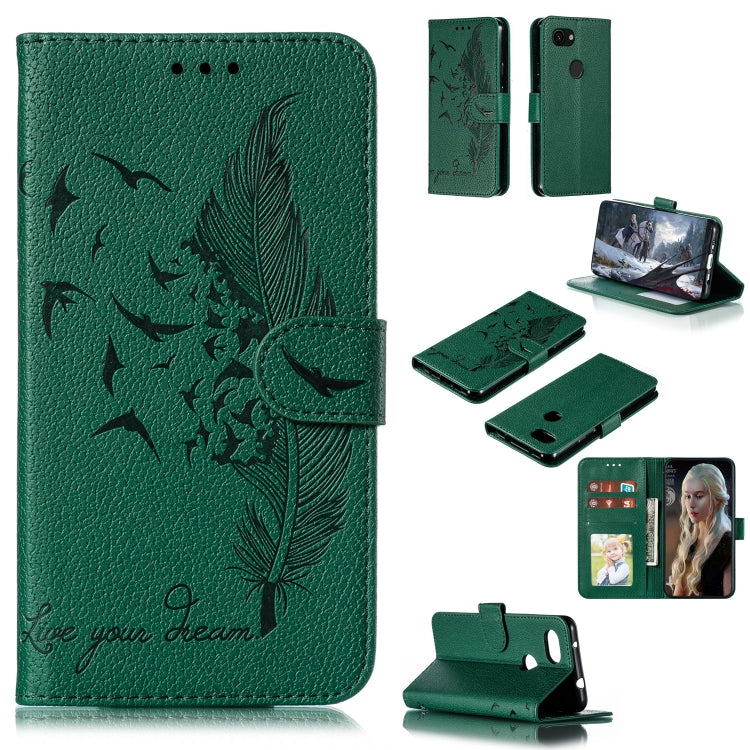 Feather Pattern Litchi Texture Horizontal Flip Leather Case with Wallet & Holder & Card Slots, For Google Pixel 3 XL, For Google Pixel 4XL, For Google Pixel 3, For Google Pixel 3a