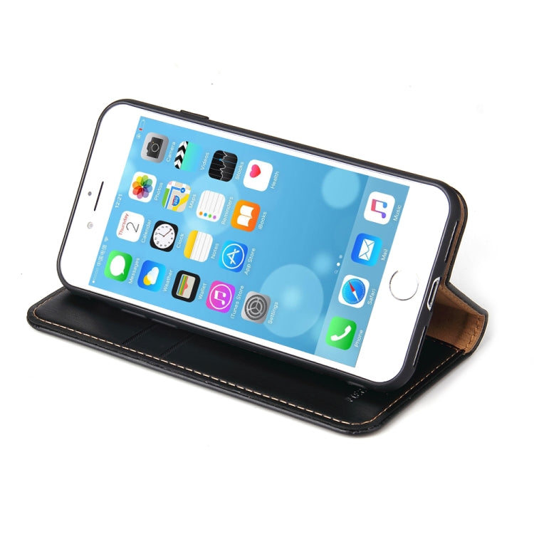 Fierre Shann PU Genuine Leather Texture Horizontal Flip Leather Case with Holder & Card Slots & Wallet For iPhone 8 / 7 / SE 2020, For iPhone 8 / 7 / SE 2022 / SE 2020