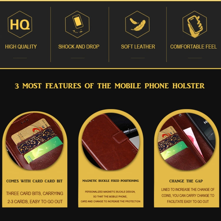 idewei Crazy Horse Texture Horizontal Flip Leather Case with Holder & Card Slots & Wallet, For Huawei nova 8 SE, For Huawei P smart 2021, For HTC Desire 20+