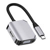 HW-6002 2 In 1 Type-C / USB-C to HDMI + VGA Adapter Converter, HW-6002