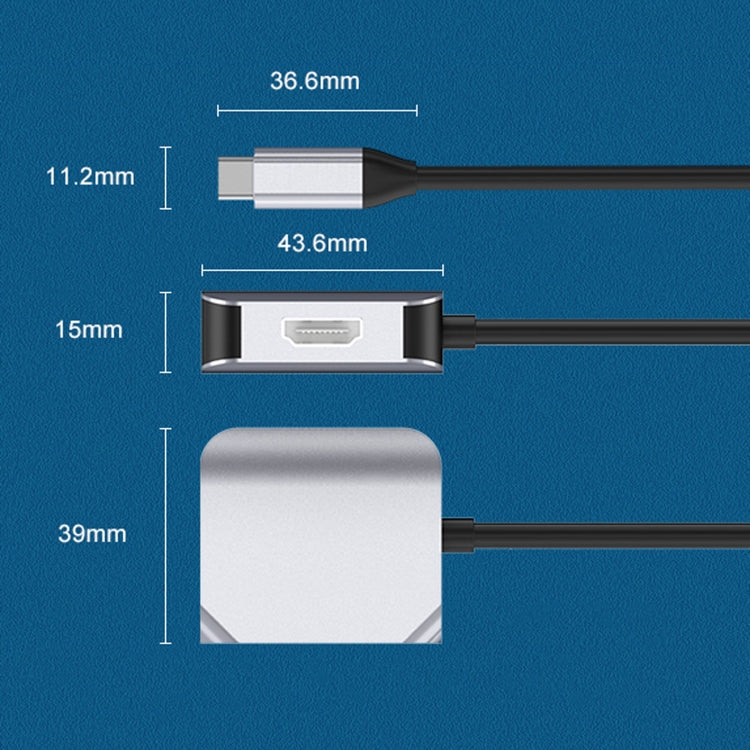 HW-6002 2 In 1 Type-C / USB-C to HDMI + VGA Adapter Converter, HW-6002