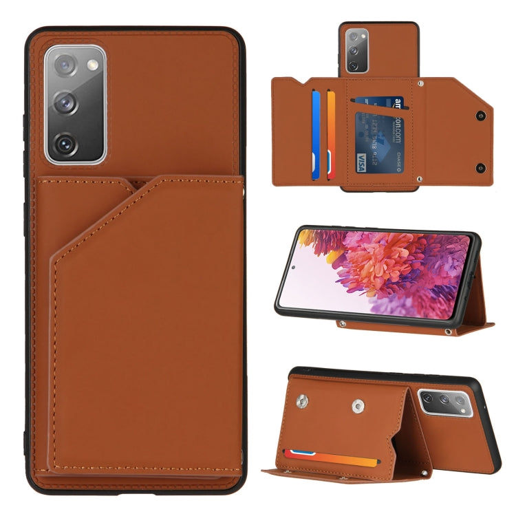 Skin Feel PU + TPU + PC Back Cover Shockproof Case with Card Slots & Holder & Photo Frame, For Samsung Galaxy M60s & A81, For Huawei P40 Lite & Nova 6 SE, For Samsung Galaxy S20 FE, For Samsung Galaxy S20 Ultra