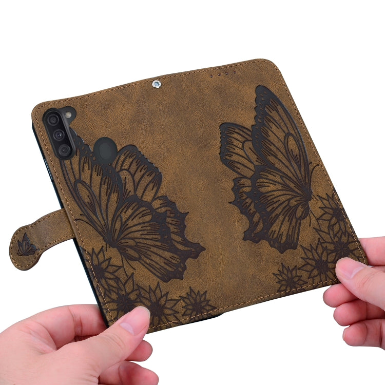 Retro Skin Feel Butterflies Embossing Horizontal Flip Leather Case with Holder & Card Slots & Wallet, For Samsung Galaxy A11, For Samsung Galaxy A12 5G, For Samsung Galaxy A21, For Samsung Galaxy A21s