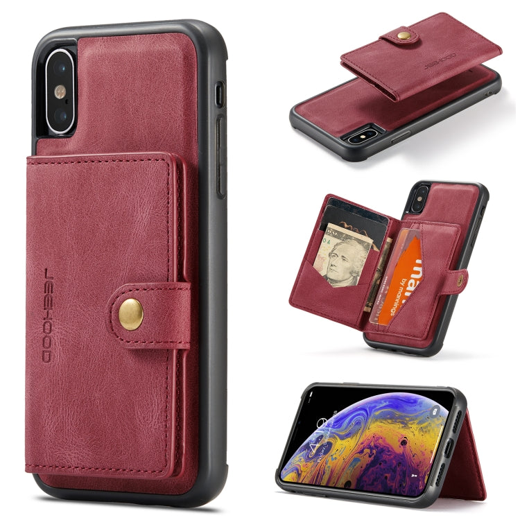 JEEHOOD Retro Magnetic Detachable Protective Case with Wallet & Card Slot & Holder, For iPhone 8 Plus & 7 Plus, For iPhone SE 2022 / SE 2020 & 8 & 7, For iPhone X / XS, For iPhone XR