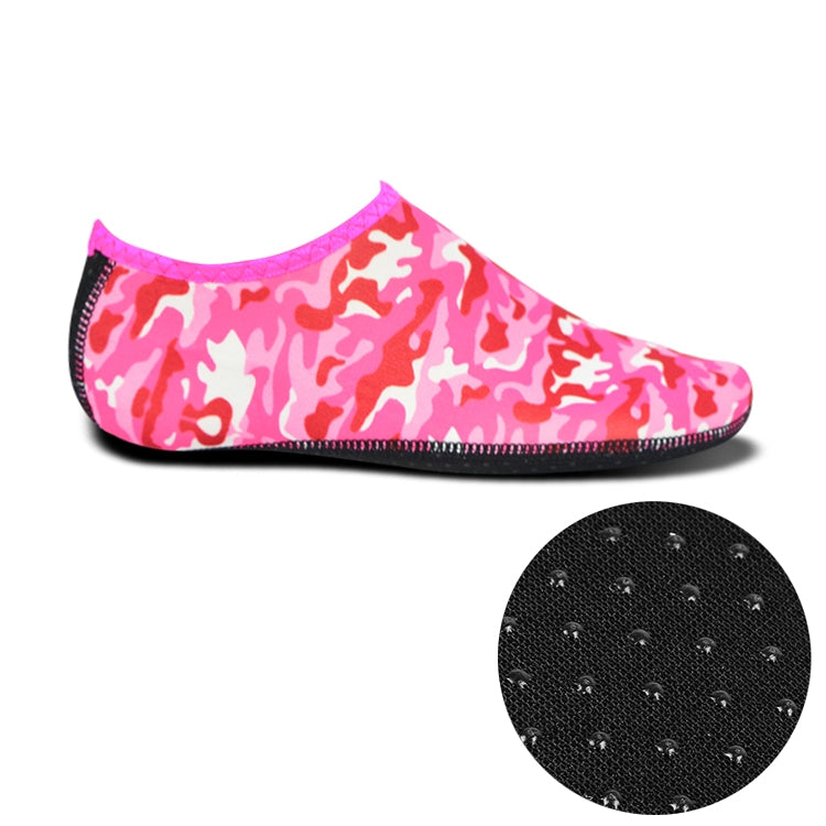 Non-slip Plastic Grain Texture Thick Cloth Sole Printing Diving Shoes and Socks, One Pair, XXXL