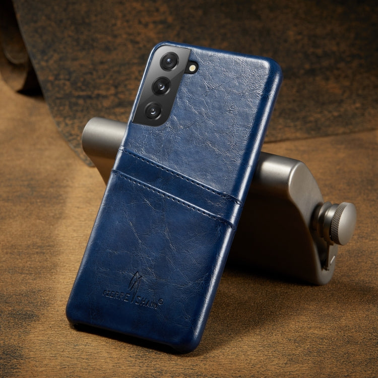 Fierre Shann Oil Wax Texture Leather Back Cover Case, For Samsung Galaxy S21 5G, For Samsung Galaxy S21+ 5G, For Samsung Galaxy S21 Ultra 5G