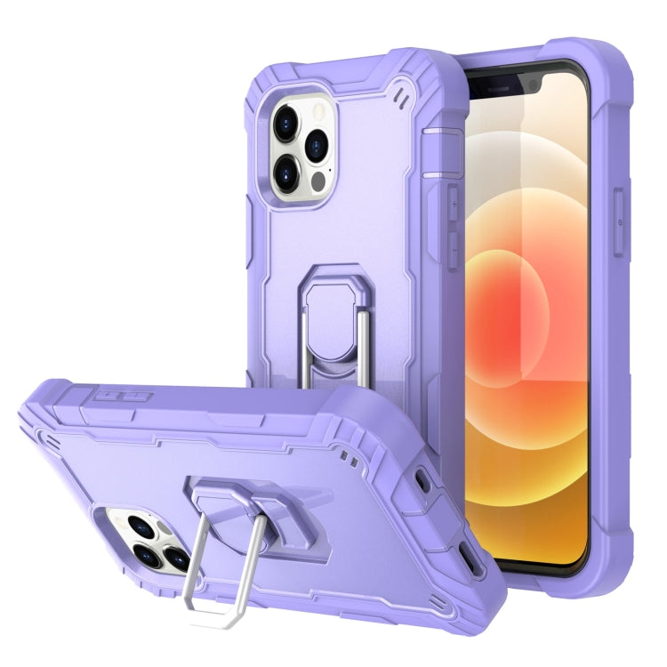 PC + Rubber 3-layers Shockproof Protective Case with Rotating Holder, For iPhone 12 Mini, For iPhone 12 / 12 Pro