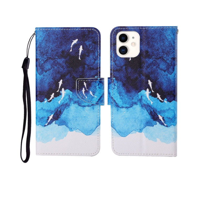 Painted Pattern Horizontal Flip Leathe Case, For iPhone 12 mini