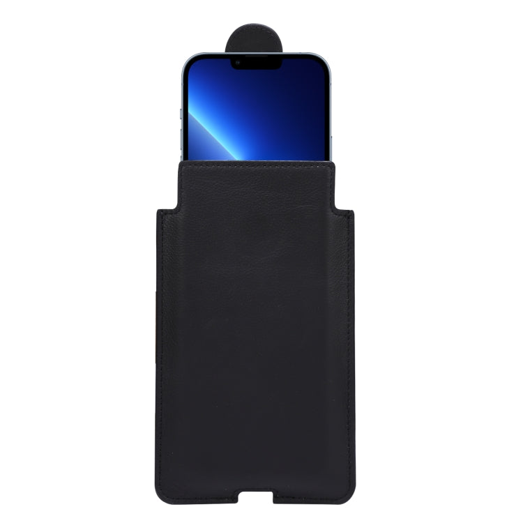 Universal Cow Leather Vertical Mobile Phone Leather Case Waist Bag For 7.2 inch and Below Phones, For 7.2 inch and Below Phones