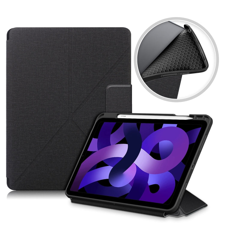 Cloth Texture Multi-folding Horizontal Flip PU Leather Shockproof Case with Holder & Sleep / Wake-up Function, For Samsung Galaxy Tab S8+ / Tab S8 Plus /  Tab S7 FE / Tab S7+ T970 / T975, For Samsung Galaxy Tab S8 / Galaxy Tab S7 T870                  ...