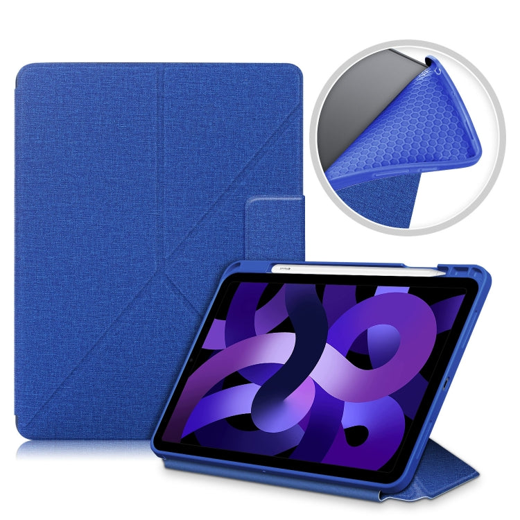 Cloth Texture Multi-folding Horizontal Flip PU Leather Shockproof Case with Holder & Sleep / Wake-up Function, For Samsung Galaxy Tab S8+ / Tab S8 Plus /  Tab S7 FE / Tab S7+ T970 / T975, For Samsung Galaxy Tab S8 / Galaxy Tab S7 T870                  ...