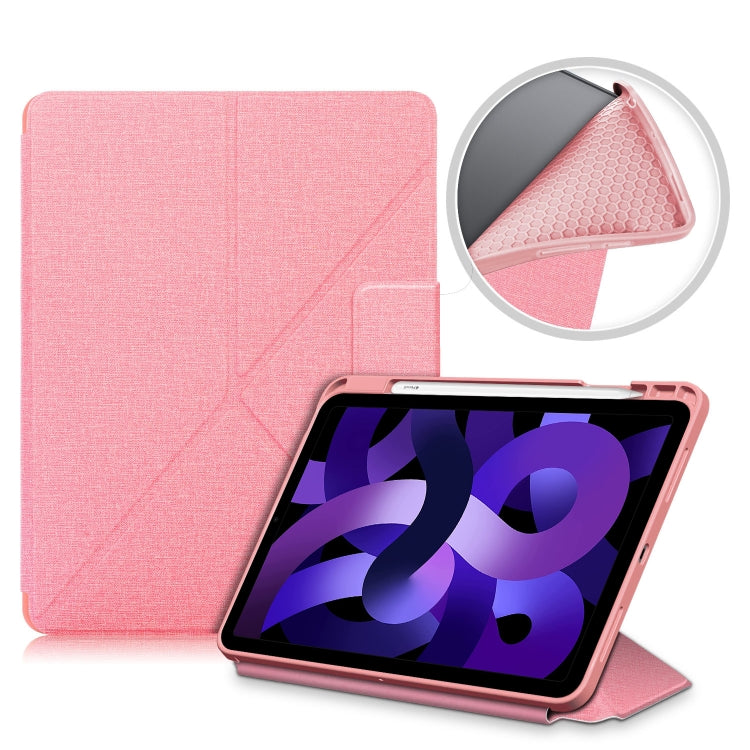 Cloth Texture Multi-folding Horizontal Flip PU Leather Shockproof Case with Holder & Sleep / Wake-up Function, For Samsung Galaxy Tab S8+ / Tab S8 Plus /  Tab S7 FE / Tab S7+ T970 / T975, For Samsung Galaxy Tab S8 / Galaxy Tab S7 T870                  ...