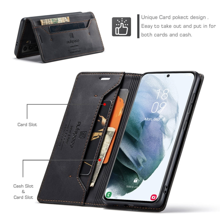 AutSpace A01 Retro Skin-feel Crazy Horse Texture Horizontal Flip Leather Case with Holder & Card Slots & Wallet & RFID, For Samsung Galaxy S21 5G, For Samsung Galaxy A52 5G / 4G