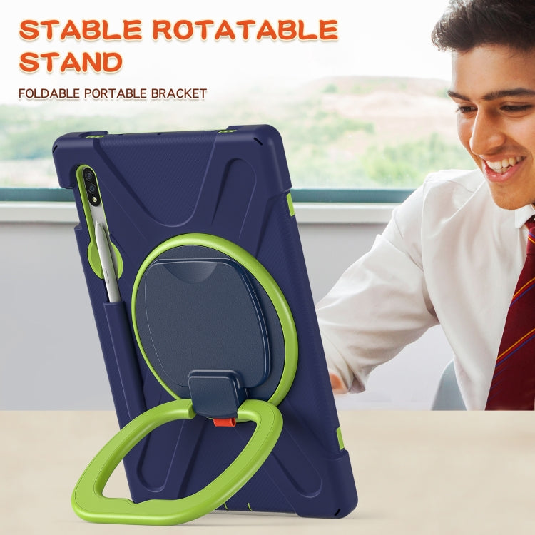 Silicone + PC Protective Case with Holder & Shoulder Strap, For Samsung Galaxy Tab S8 / Galaxy Tab S7 T870 / T875, For Samsung Galaxy Tab A7 10.4 (2020) T500 / T505, For iPad 9.7 inch (2018/2017)
