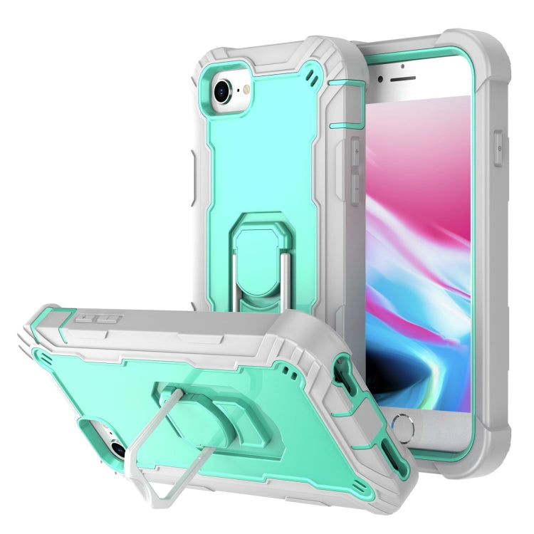 PC + Rubber 3-layers Shockproof Protective Case with Rotating Holder, For iPhone SE 2022 / SE 2020 / 8 / 7, For iPhone XS / X