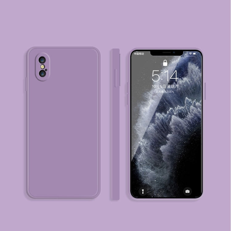 Solid Color Imitation Liquid Silicone Straight Edge Dropproof Full Coverage Protective Case, For iPhone X / XS, For iPhone XR