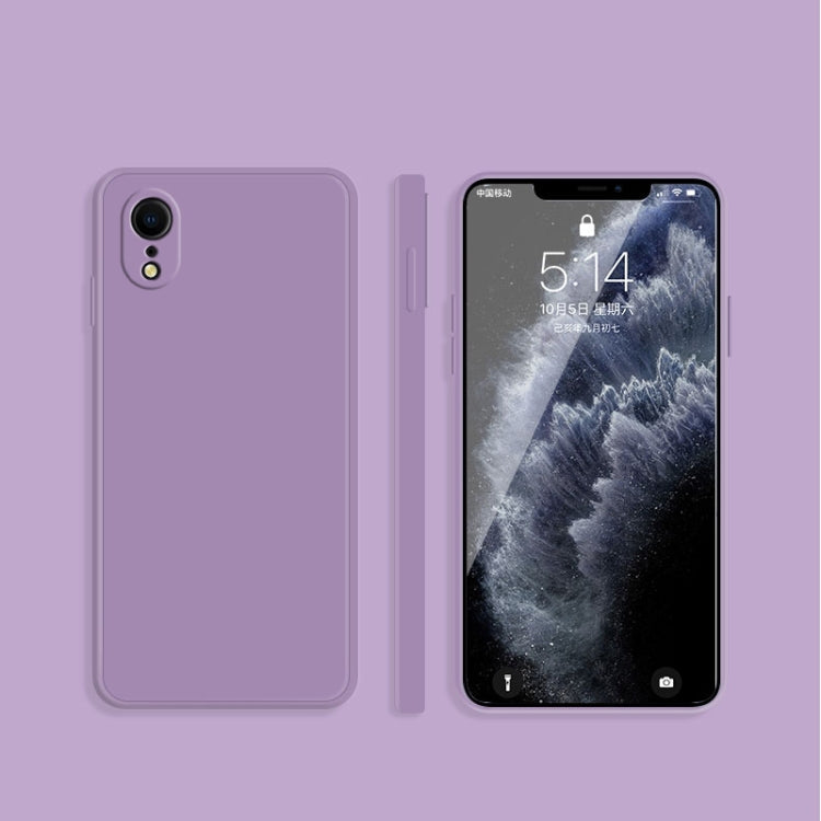 Solid Color Imitation Liquid Silicone Straight Edge Dropproof Full Coverage Protective Case, For iPhone X / XS, For iPhone XR