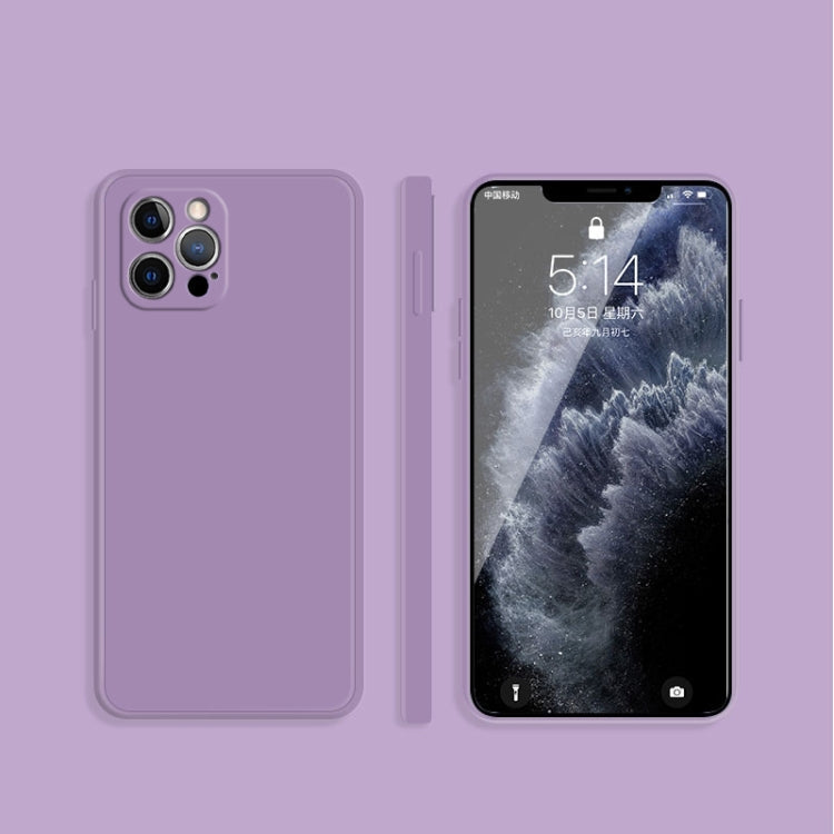 Solid Color Imitation Liquid Silicone Straight Edge Dropproof Full Coverage Protective Case, For iPhone 12 Pro, For iPhone 12 Pro Max