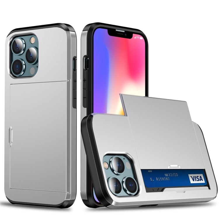 Shockproof Armor Protective Case with Slide Card Slot, For iPhone 13 mini, For iPhone 13