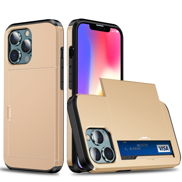 Shockproof Armor Protective Case with Slide Card Slot, For iPhone 13 mini, For iPhone 13