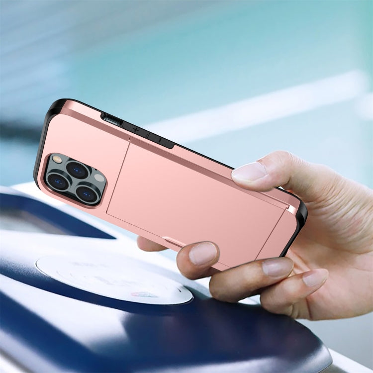 Shockproof Armor Protective Case with Slide Card Slot, For iPhone 13 mini, For iPhone 13