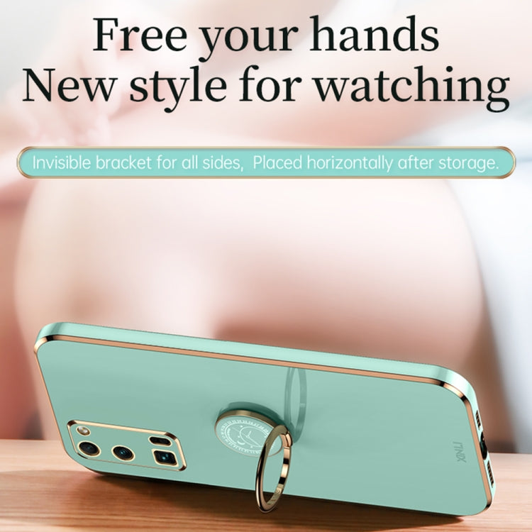 XINLI Straight Edge 6D Electroplate TPU Phone Case with Ring Holder, For Honor 30 Pro, For Honor 30S, For Honor 30 Youth