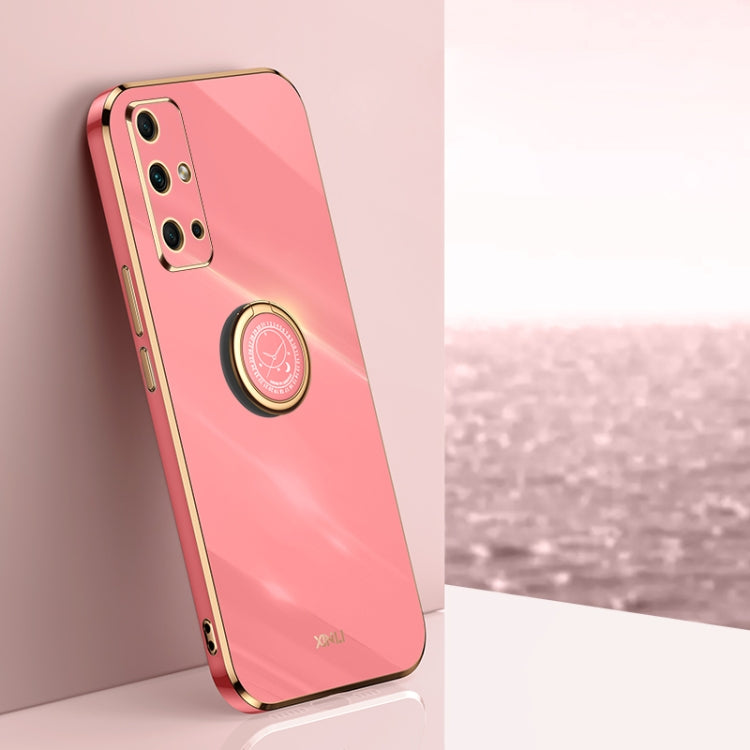 XINLI Straight Edge 6D Electroplate TPU Phone Case with Ring Holder, For Honor 30 Pro, For Honor 30S, For Honor 30 Youth