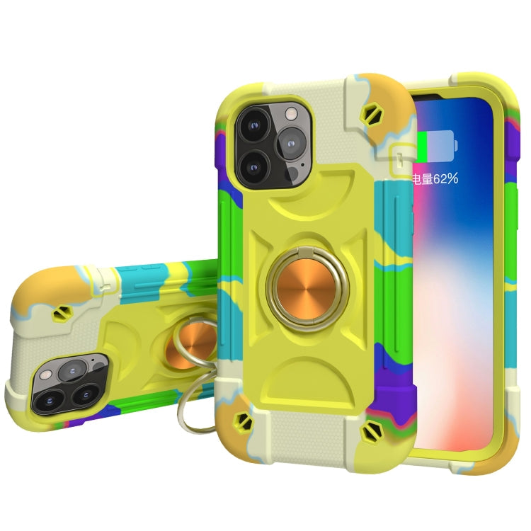 Shockproof Silicone + PC Protective Case with Dual-Ring Holder, For iPhone 13 mini, For iPhone 13