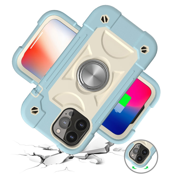 Shockproof Silicone + PC Protective Case with Dual-Ring Holder, For iPhone 13 Pro, For iPhone 13 Pro Max