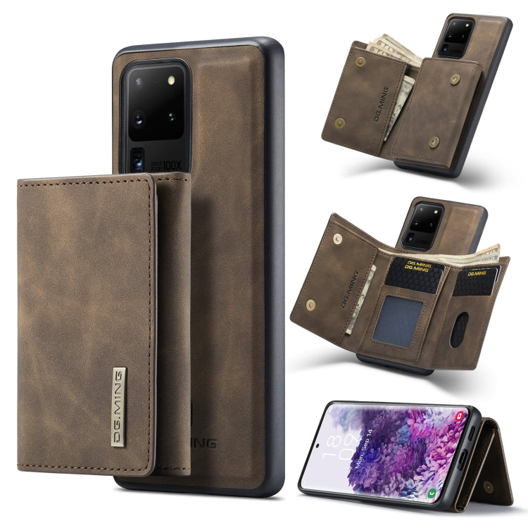 DG.MING M1 Series 3-Fold Multi Card Wallet  Back Cover Shockproof Case with Holder Function, For Samsung Galaxy S20 Ultra, For Samsung Galaxy S20+