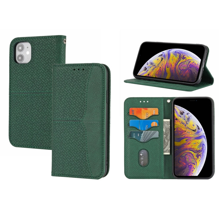 Woven Texture Stitching Magnetic Horizontal Flip PU Leather Case with Holder & Card Slots & Wallet & Lanyard, For iPhone 12 / 12 Pro, For iPhone 12 Pro Max, For iPhone 13 mini, For iPhone 13
