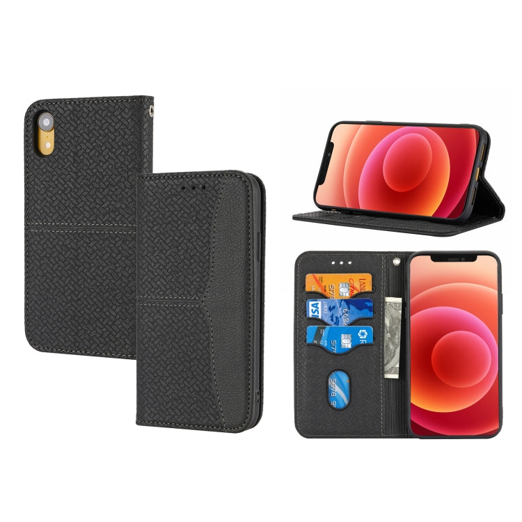 Woven Texture Stitching Magnetic Horizontal Flip PU Leather Case with Holder & Card Slots & Wallet & Lanyard, For iPhone X / XS, For iPhone XS Max