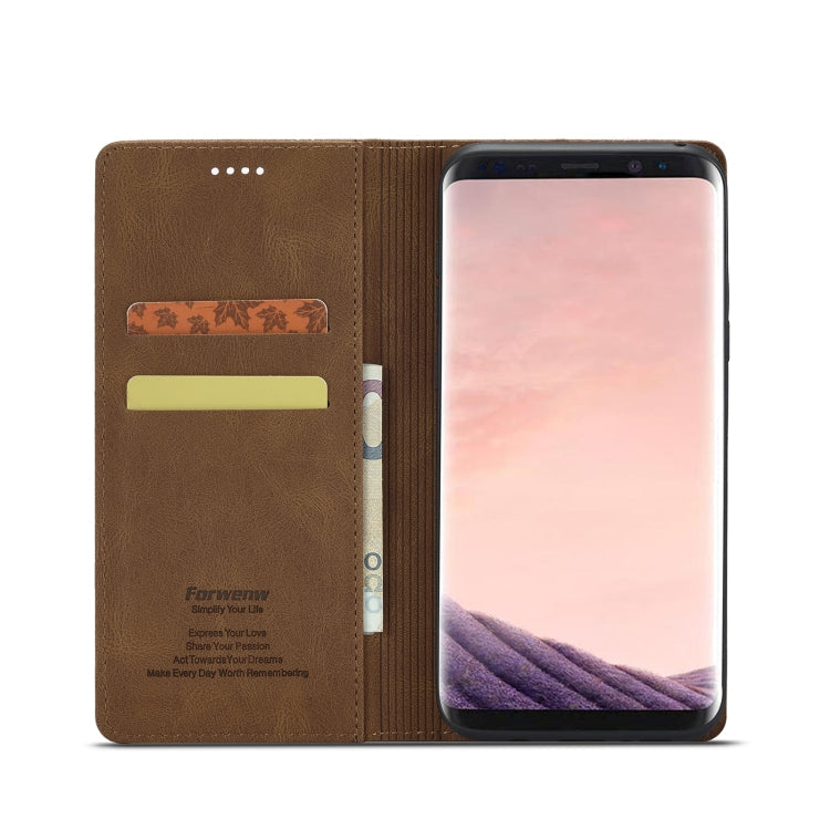 Forwenw F2 Series Magnetic Horizontal Flip Leather Case with Holder & Card Slots & Wallet, For Samsung Galaxy S8, For Samsung Galaxy S9, For Samsung Galaxy S9+, For Samsung Galaxy A52 5G, For Samsung Galaxy Note20 Ultra, For Samsung Galaxy S8+