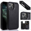 Double Buckle Shockproof PU Protective Case with Card Slots & Holder, For iPhone 13 Pro Max
