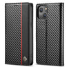 LC.IMEEKE Carbon Fiber PU + TPU Horizontal Flip Leather Case with Holder & Card Slot & Wallet, For iPhone 13 mini, For iPhone 13, For iPhone 13 Pro, For iPhone 13 Pro Max