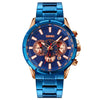 SKMEI 9241 Men Calendar Stopwatch Stainless Steel Strap Quartz Watch
