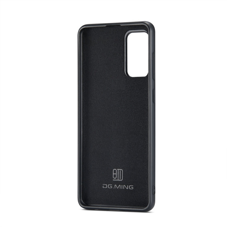 DG.MING M1 Series 3-Fold Multi Card Wallet  Back Cover Shockproof Case with Holder Function, For Samsung Galaxy S20
