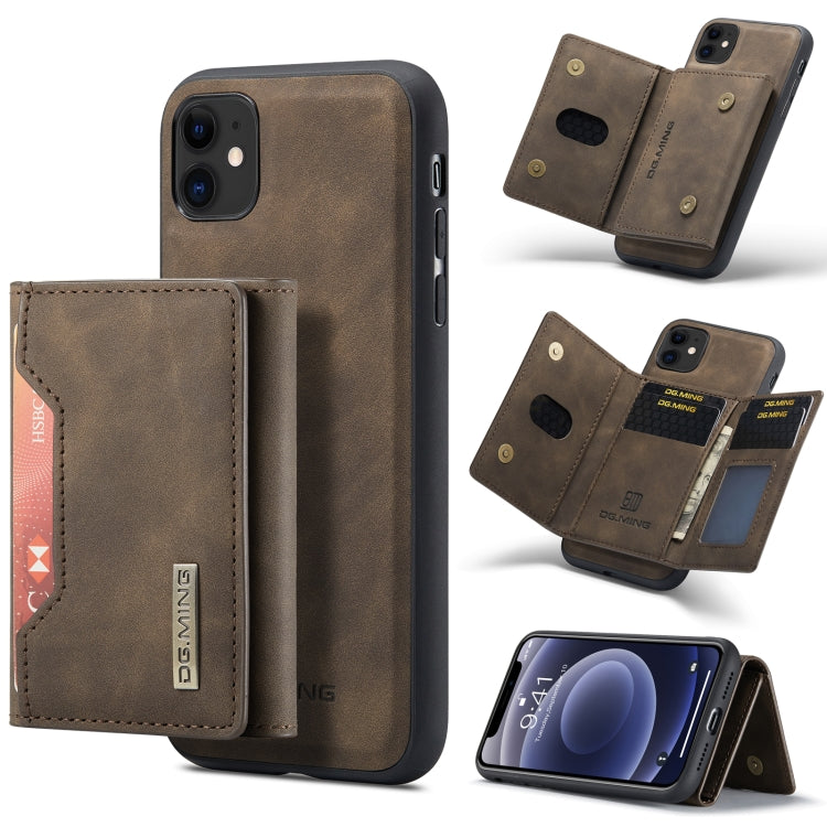 DG.MING M2 Series 3-Fold Multi Card Bag + Magnetic Back Cover Shockproof Case with Wallet & Holder Function, For iPhone 11, For iPhone 11 Pro, For iPhone 11 Pro Max