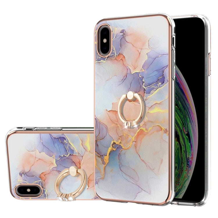 Electroplating Pattern IMD TPU Shockproof Case with Rhinestone Ring Holder, For iPhone XS Max, For iPhone 12 Pro, For iPhone SE 2022 / SE 2020 / 8 / 7, For iPhone 8 Plus / 7 Plus