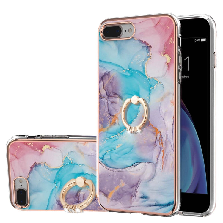 Electroplating Pattern IMD TPU Shockproof Case with Rhinestone Ring Holder, For iPhone XS Max, For iPhone 12 Pro, For iPhone SE 2022 / SE 2020 / 8 / 7, For iPhone 8 Plus / 7 Plus