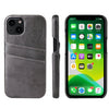 For iPhone 13 Pro Fierre Shann Retro Oil Wax Texture PU Leather Case with Card Slots (Grey)
