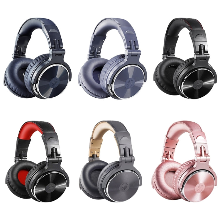OneOdio Pro-10 Head-mounted Noise Reduction Wired Headphone with Microphone, Black Red, Grey Blue, Blue, Rose Gold