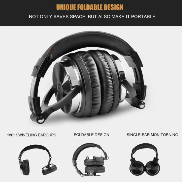 OneOdio Pro-10 Head-mounted Noise Reduction Wired Headphone with Microphone, Black Red, Grey Blue, Blue, Rose Gold