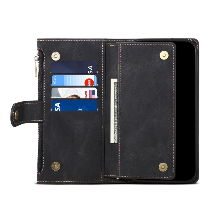 Retro Frosted Horizontal Flip Leather Case with Holder & Card Slot & Wallet & Zipper Pocket & Lanyard, For iPhone XS Max, For iPhone SE 2022 / SE 2020 & 8 & 7, For iPhone 6 & 6s, For iPhone 8 Plus & 7 Plus, For iPhone 6 Plus & 6s Plus, For iPhone 11