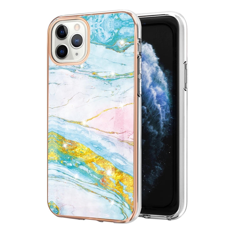Electroplating Marble Pattern Dual-side IMD TPU Shockproof Case, For iPhone 11 Pro