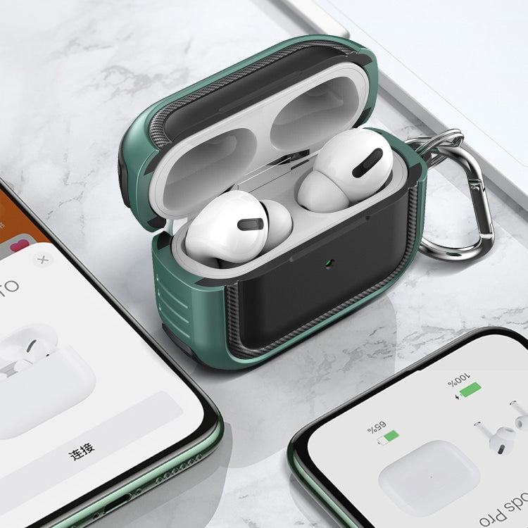 Wireless Earphones Shockproof TPU + PC Protective Case with Carabiner, For AirPods Pro