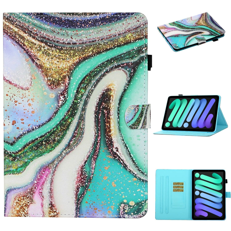 Coloured Drawing Stitching Horizontal Flip Leather Case with Holder & Card Slot & Sleep / Wake-up Function, For iPad mini 2024 / mini 6