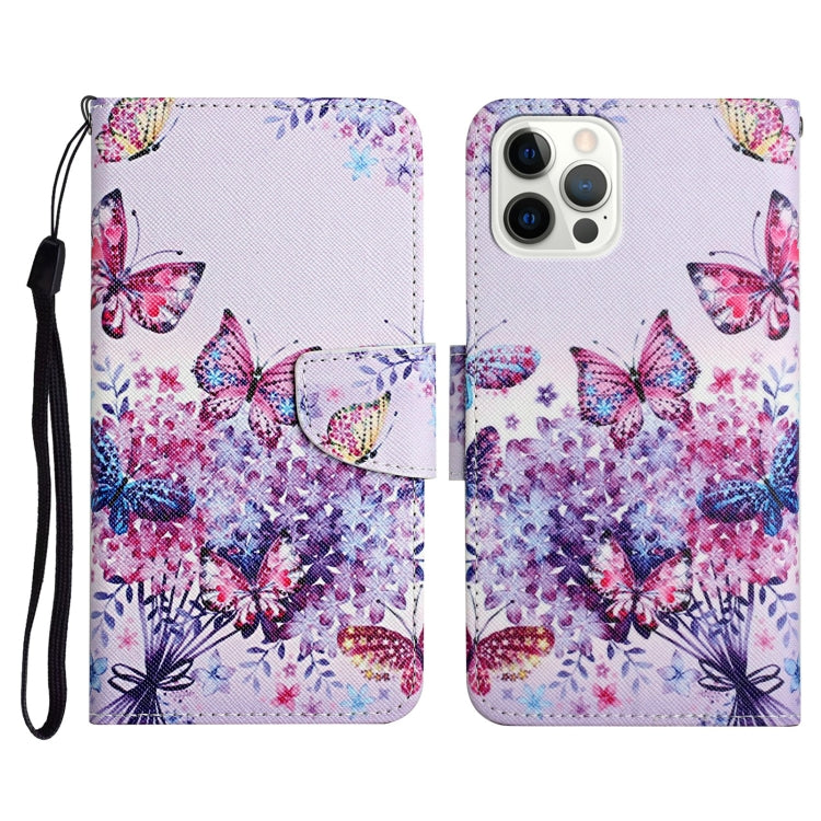 Painted Pattern Horizontal Flip Leather Case with Holder & Card Slot & Wallet, For iPhone 12 / 12 Pro
