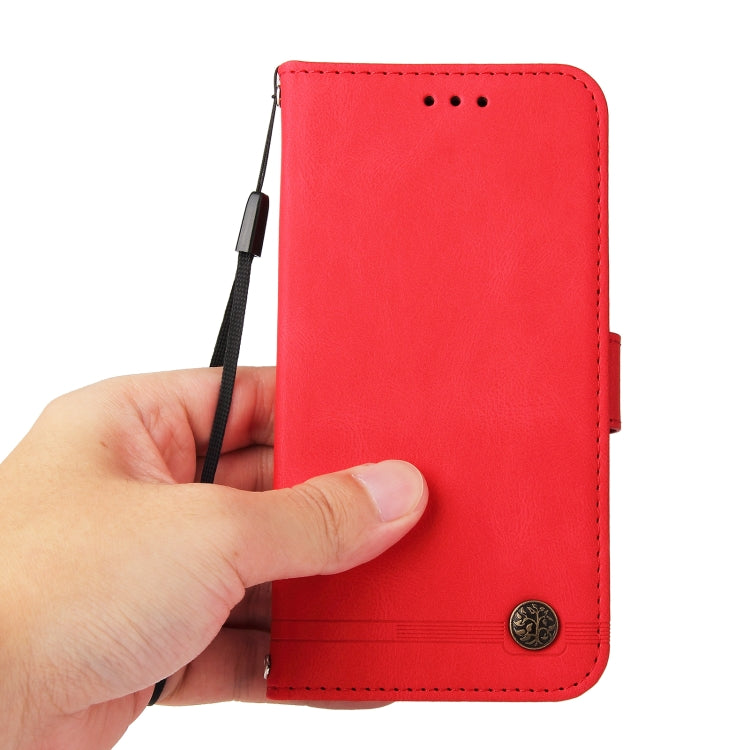 Skin Feel Life Tree Metal Button Horizontal Flip Leather Case with Holder & Card Slot & Wallet & Photo Frame & Strap, For iPhone 11 Pro, For iPhone 11 Pro Max, For iPhone SE 2022 / SE 2020 / 8 / 7, For iPhone 8 Plus / 7 Plus